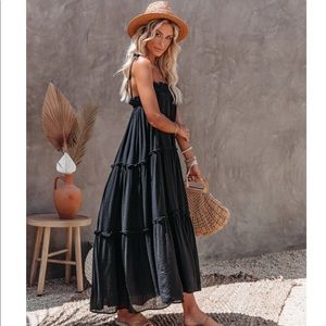 VICI Catch the Sun Tiered Midi Dress